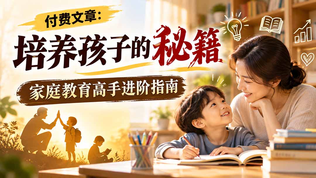 付费文章：培养孩子的秘籍，家庭教育高手进阶指南-橙心云网创