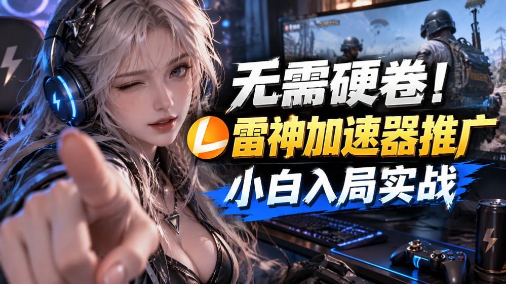 无需硬卷!雷神加速器推广,小白入局实战一天也能几十r-橙心云网创