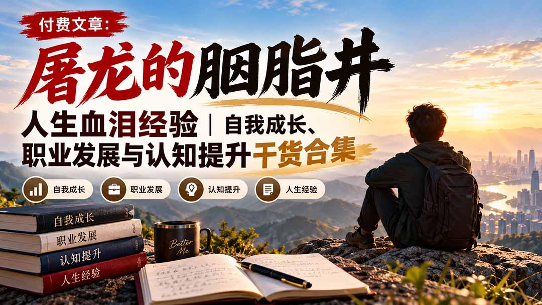 付费文章：屠龙的胭脂井人生血泪经验｜自我成长、职业发展与认知提升干货合集-橙心云网创