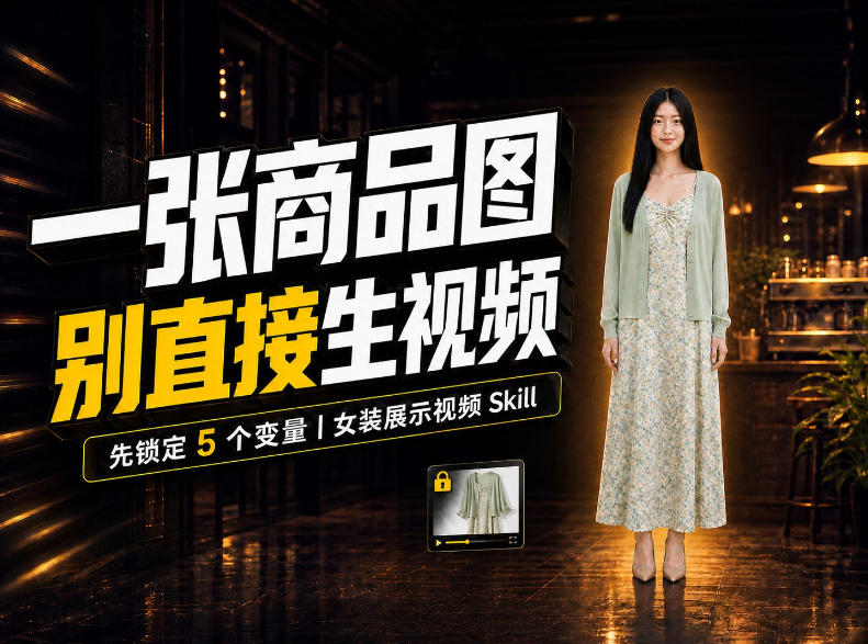 女装AI视频总翻车？问题不在提示词，女装展示视频Skill先锁定5个变量！-橙心云网创