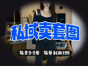 私域卖套图每天3-5单，每单利润99-橙心云网创
