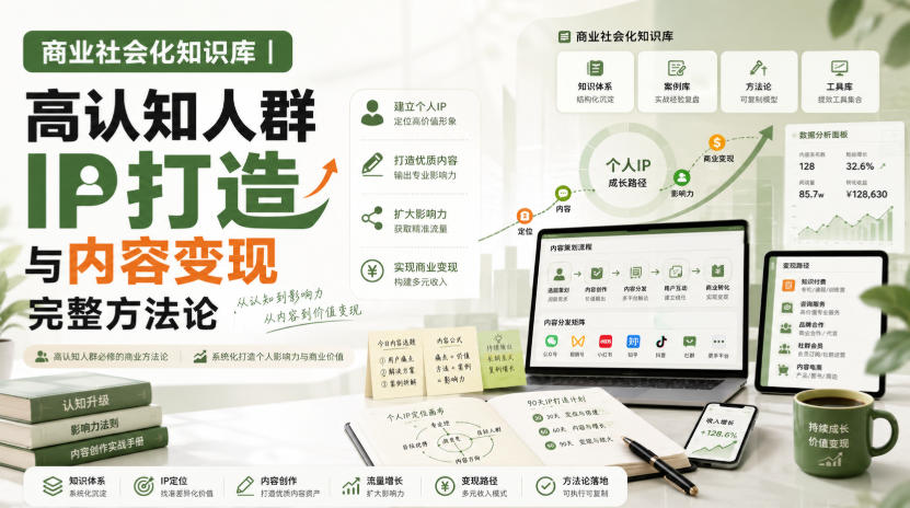 商业社会化知识库｜高认知人群IP打造与内容变现完整方法论【文档】-橙心云网创