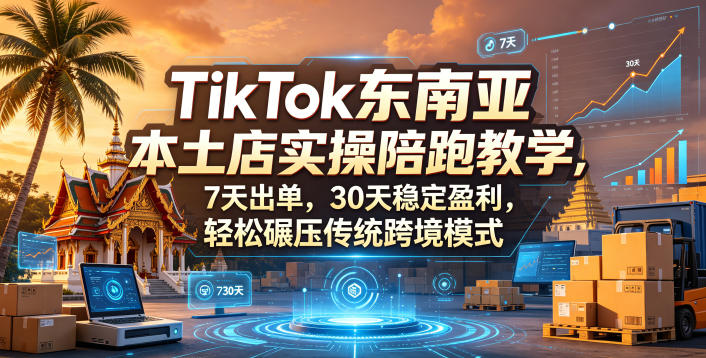 TikTok东南亚本土店实操陪跑教学，7天出单，30天稳定盈利，轻松碾压传统跨境模式(更新0819)-橙心云网创