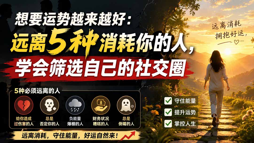 付费文章:想要运势越来越好:远离5种消耗你的人,学会筛选自己的社交圈-橙心云网创
