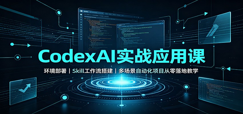 CodexAI实战应用课：环境部署Skill工作流搭建，多场景自动化项目从零落地教学-橙心云网创