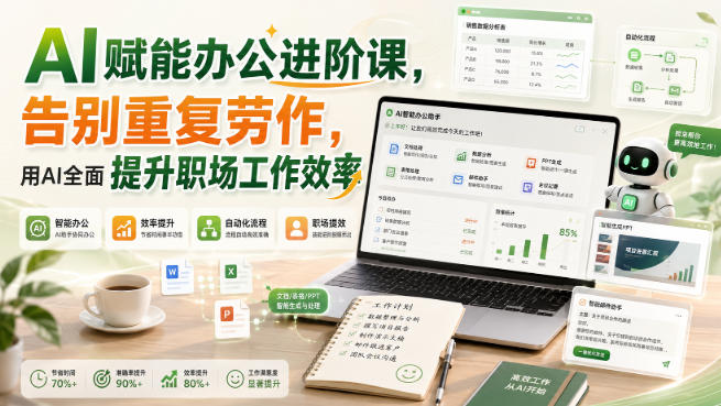AI赋能办公进阶课，告别重复劳作，用AI全面提升职场工作效率-橙心云网创