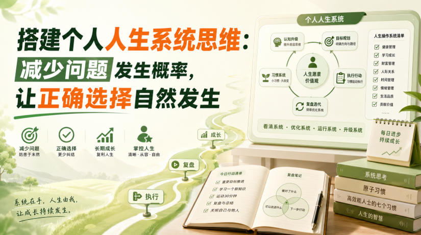 付费文章:搭建个人人生系统思维:减少问题发生概率,让正确选择自然发生-橙心云网创