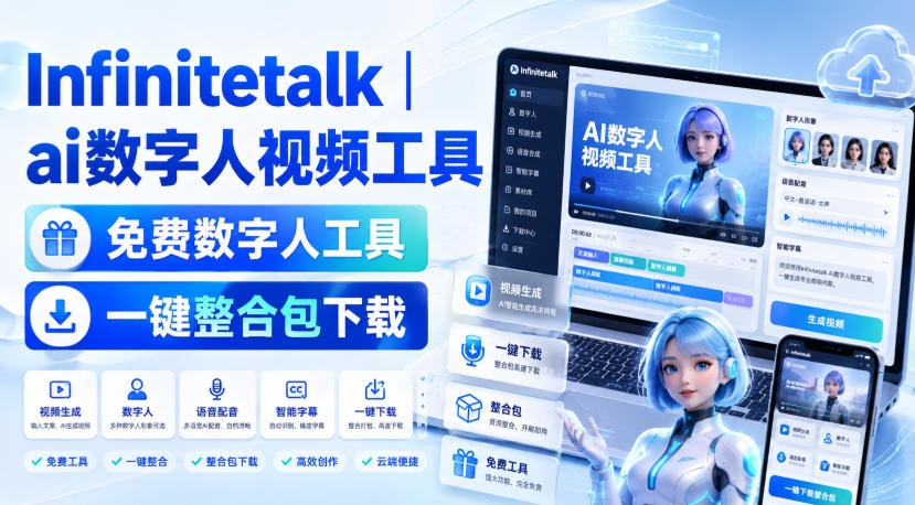 Infinitetalk丨ai数字人视频工具，免费数字人工具，一键整合包下载-橙心云网创
