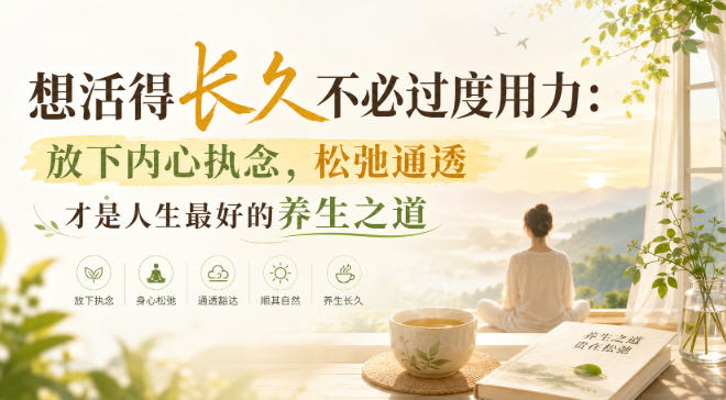 付费文章：想活得长久不必过度用力：放下内心执念，松弛通透才是人生最好的养生之道-橙心云网创