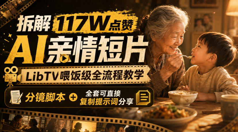 拆解117W点赞AI亲情短片,LibTV喂饭级全流程教学,分镜脚本+全套可直接复制提示词分享-橙心云网创