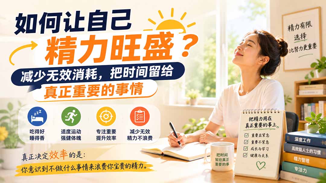 付费文章：如何让自己精力旺盛？减少无效消耗，把时间留给真正重要的事情-橙心云网创