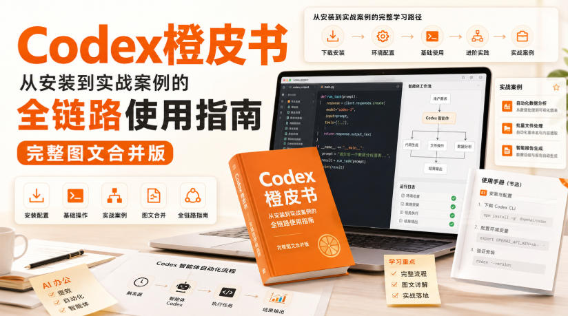 Codex橙皮书，从安装到实战案例的全链路使用指南，完整图文合并版-橙心云网创