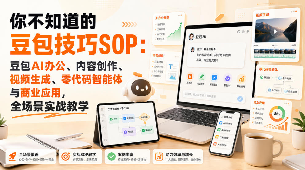 你不知道的豆包技巧SOP：豆包AI办公、内容创作、视频生成、零代码智能体与商业应用，全场景实战教学-橙心云网创
