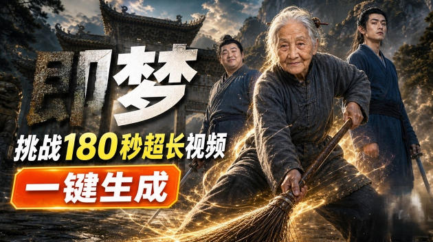 即梦挑战180秒超长视频！一键生成3分钟电影？完整制作流程详细分享！-橙心云网创