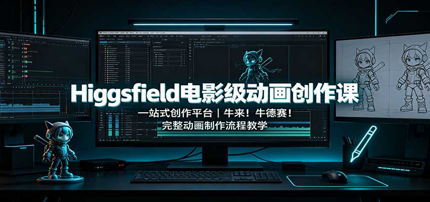 Higgsfield电影级动画创作课：一站式创作平台，牛来！牛德赛！完整动画制作流程教学-橙心云网创