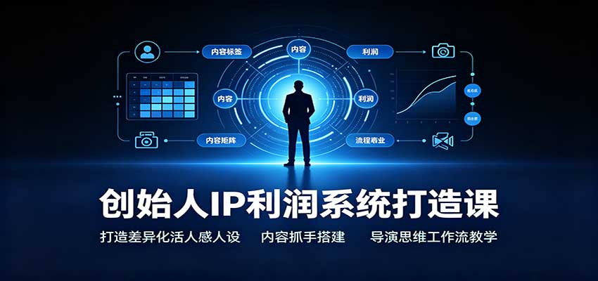创始人IP利润系统打造课:打造差异化活人感人设,内容抓手搭建,导演思维工作流教学-橙心云网创