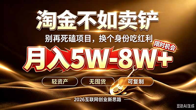 别再傻乎乎埋头跑项目！互联网真正赚钱逻辑：做卖铲人，拒绝当韭菜，逆风翻盘月入5-8W+-橙心云网创