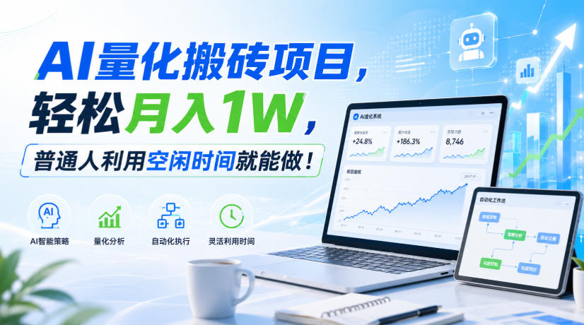 AI量化搬砖项目，轻松月入1W，新手小白也能直接入局！-橙心云网创