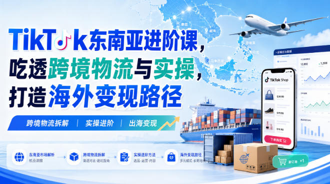 TikTok东南亚进阶课，吃透跨境物流与实操，打造海外变现路径-橙心云网创