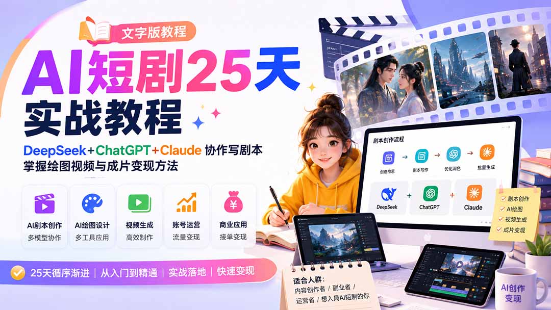 AI短剧25天实战教程(文字版教程-橙心云网创