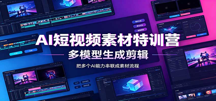 AI短视频素材特训营：Codex本地部署实操，多模型生成剪辑，爆量素材挖掘教学-橙心云网创