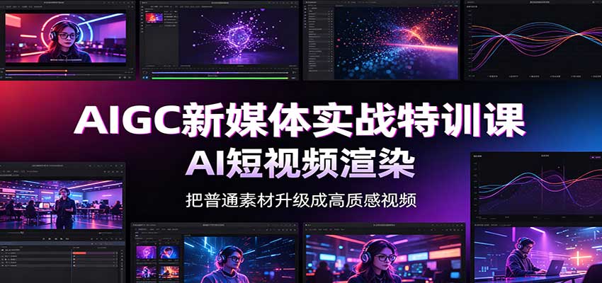 AIGC新媒体实战特训课：工具入门实操，AI短视频渲染，数字人商业视频制作-橙心云网创
