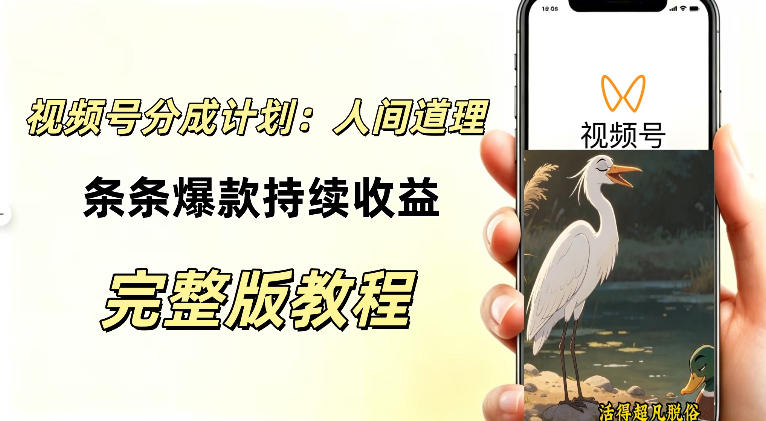 视频号新玩法之AI动漫画风励志视频,不用会画画、不用拍摄,持续化收益,详细拆解-橙心云网创