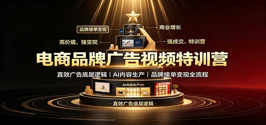 电商品牌广告视频特训:直效广告底层逻辑,AI内容生产,品牌接单变现全流程-橙心云网创