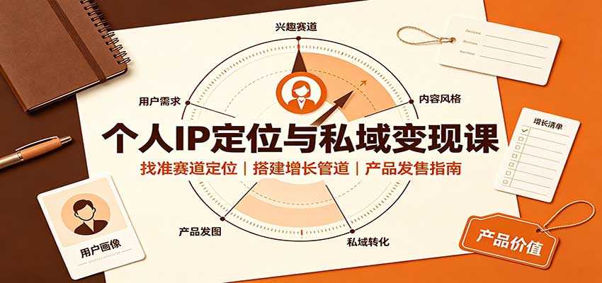个人IP定位与私域变现课:找准赛道定位,搭建增长管道,产品发售指南-橙心云网创