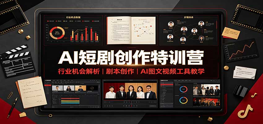 AI短剧创作特训营：行业机会解析，剧本创作，AI图文视频工具教学(文字版)-橙心云网创