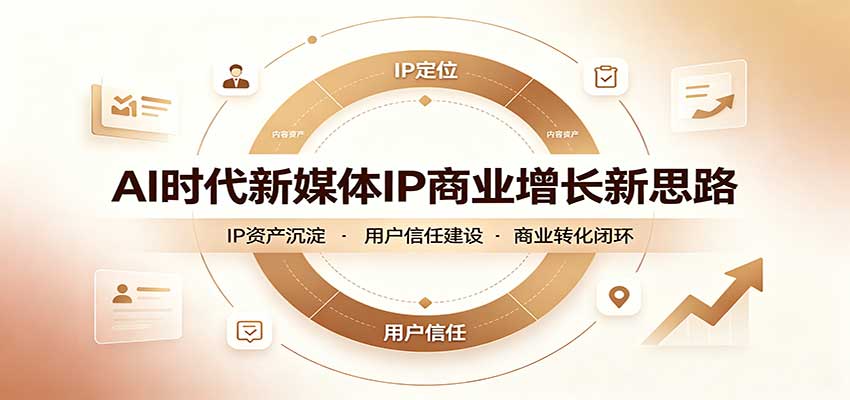 AI时代新媒体IP商业增长新思路：摒弃复杂运营套路，用极简思维打通获客路径-橙心云网创
