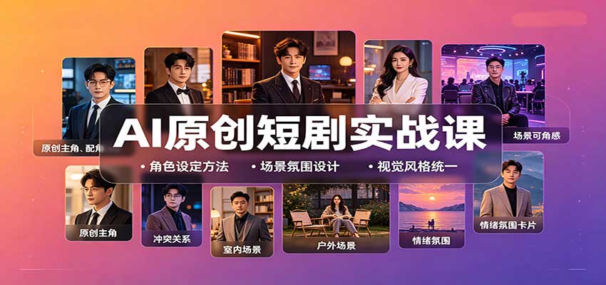 AI原创短剧实战课：从零搭建短剧创作全流程，批量产出可上线剧本-橙心云网创