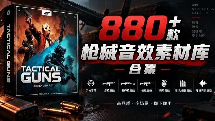 宝藏音效合集！最新880+个战术枪械武器音效素材，全部中文汉化，一套专业战术枪械音效素材库-橙心云网创