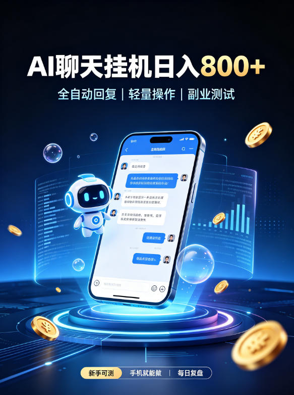 AI聊天挂G项目，日入800➕，全自动操作，适用个人副业，支持工作室矩阵操作【揭秘】-橙心云网创