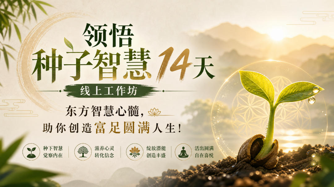 鹿大米领悟种子智慧14天线上工作坊，东方智慧心髓，助你创造富足圆满人生！-橙心云网创