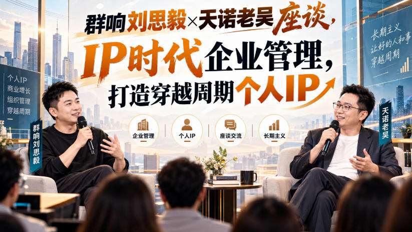 群响刘思毅×天诺老吴座谈，IP时代企业管理，打造穿越周期个人IP-橙心云网创