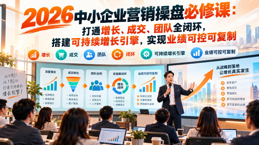 2026中小企业营销操盘必修课：打通增长、成交、团队全闭环，搭建可持续增长引擎，实现业绩可控可复制-橙心云网创