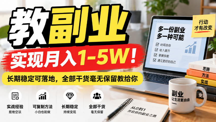“教副业”实现月入1-5W！长期稳定可落地，全部干货毫无保留教给你【揭秘】-橙心云网创