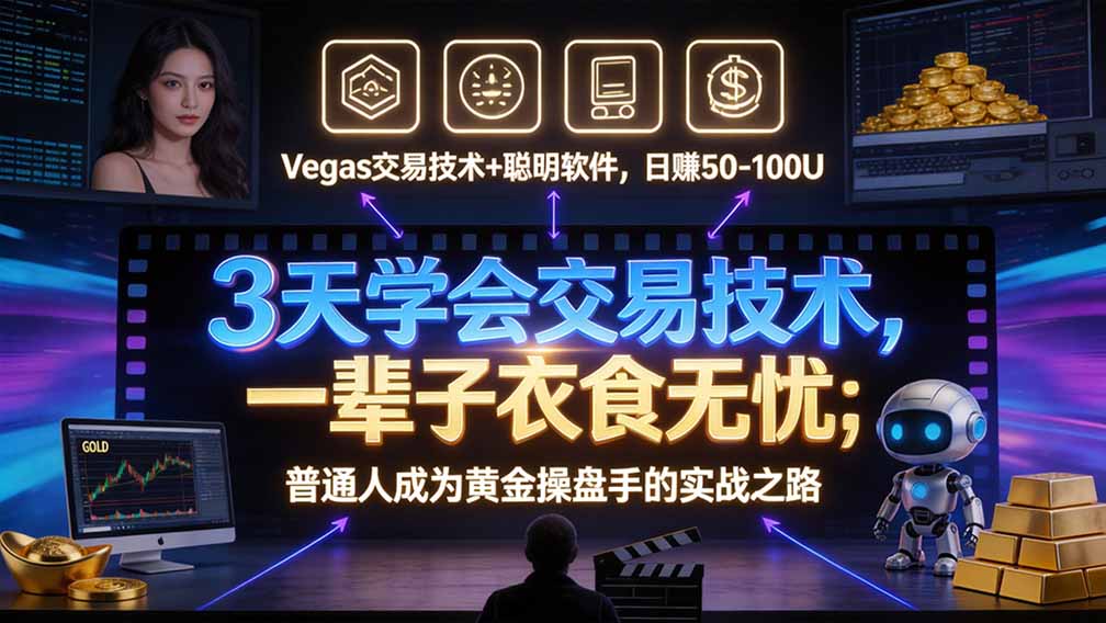 “顺势而为交易系统”3天学会交易技术,聪明软件辅助,小白也能看懂趋势交易,日入30-100U,长期稳定-橙心云网创