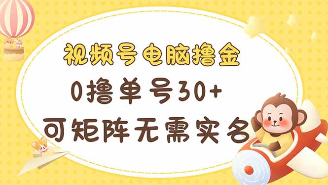 （14220期）视频号电脑撸金 0撸单号30+ 可矩阵 无需实名多号多得-橙心云网创