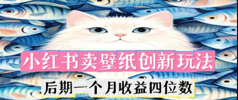 小红书卖壁纸创新玩法，后期一个月收益四位数-橙心云网创