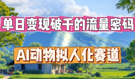 单日变现破k的流量密码,AI动物拟人化赛道-橙心云网创