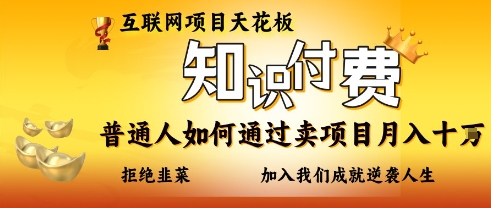 互联网项目天花板，知付付费项目，普通人如何通过卖项目月入十个，拒绝韭菜【揭秘】-橙心云网创